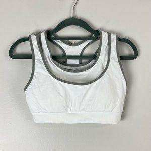 NWT - Padded White Sports Bra Size Large